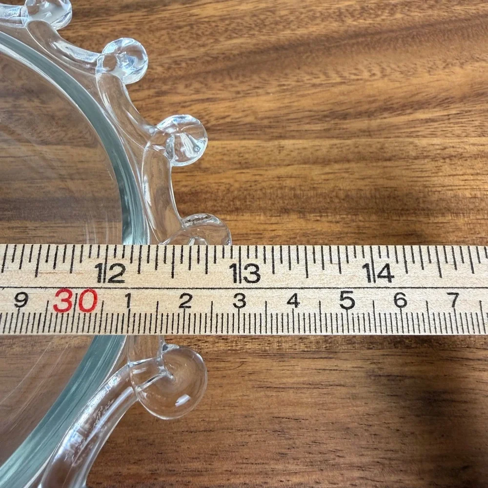 Heisey Lariat Clear Glass Oval Bowl Looped Edge Vintage Centerpiece Dish 1506